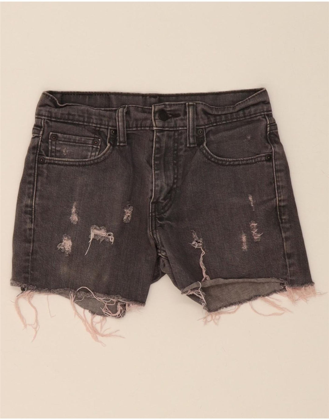 LEVI'S Womens 511 Distressed Denim Shorts W29 Medium Grey Cotton Vintage Levi's and Second-Hand Levi's from Messina Hembry 