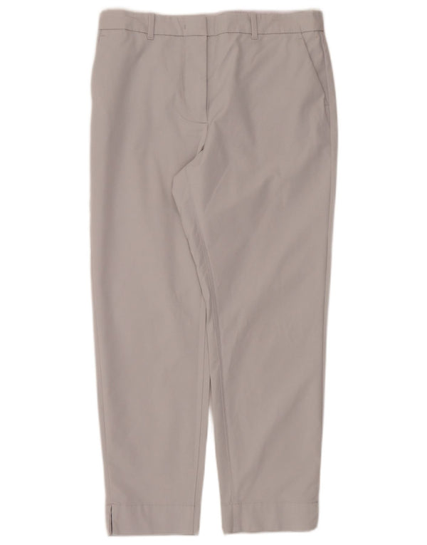 Marks & Spencer Womens Straight Cropped Trousers UK 10 Small W32 L25 Grey
