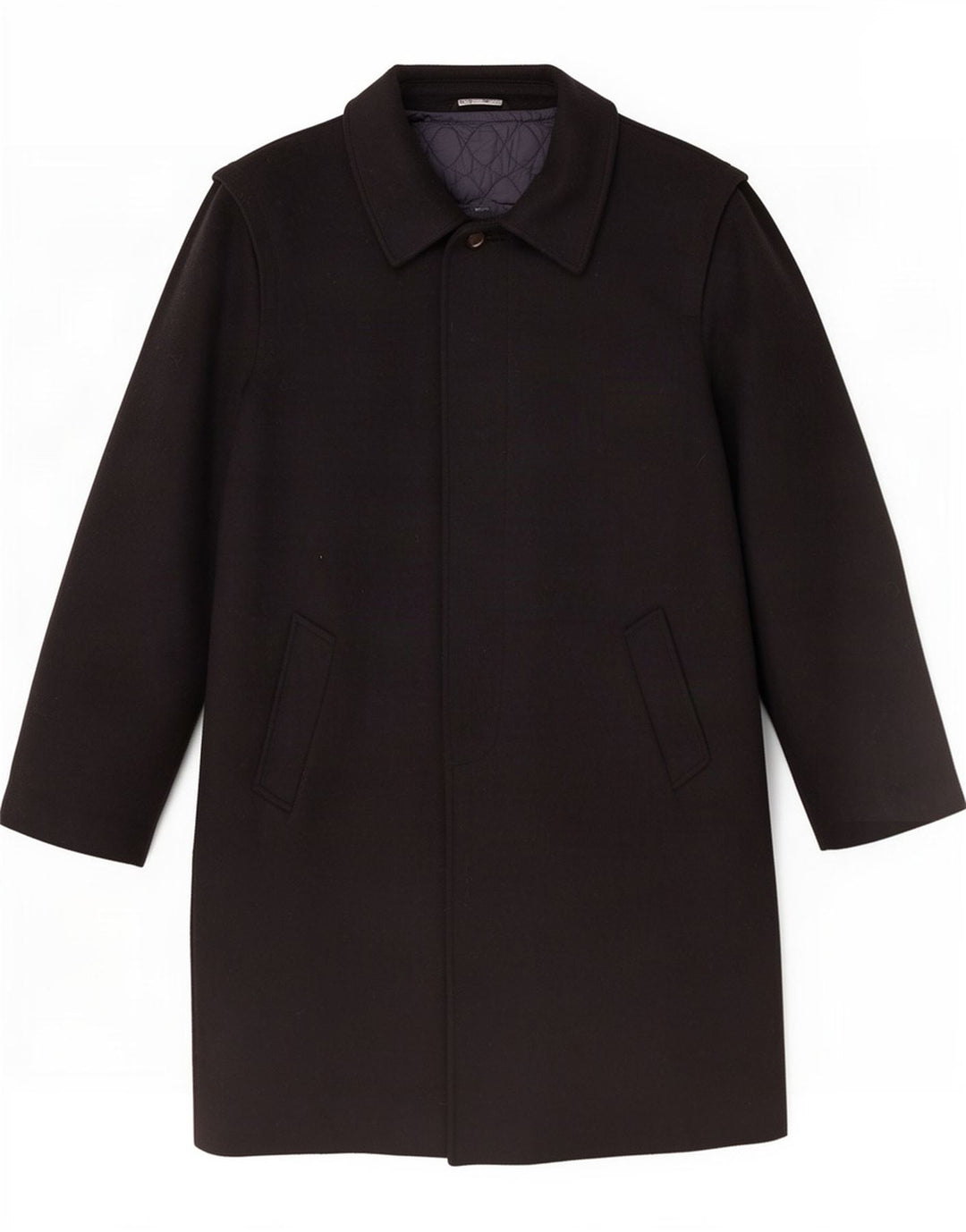 Vintage Mens Overcoat IT 52 XL Black Wool