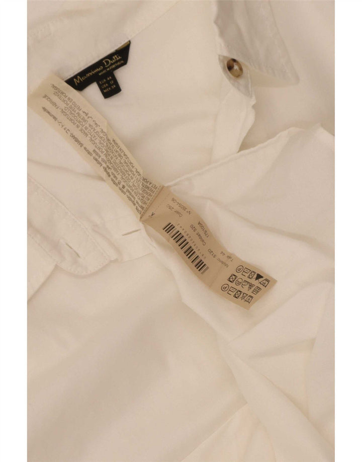 Massimo Dutti Womens Long Sleeve Shirt EU 44 XL White Cotton