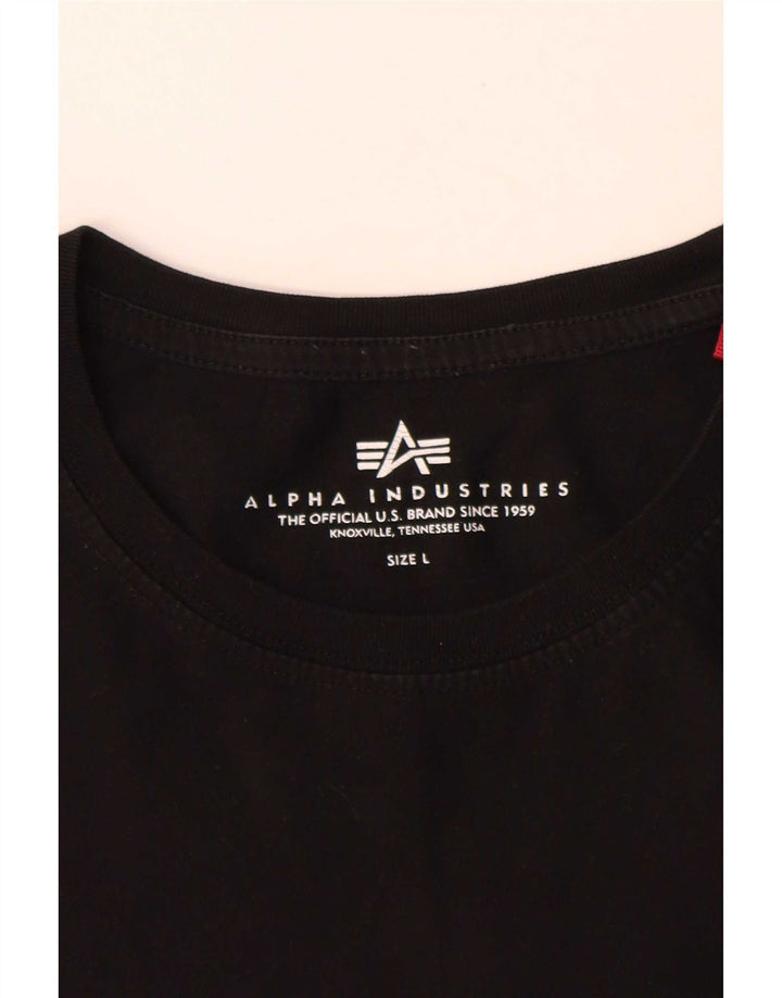 Alpha Industries Mens T-Shirt Top Large Black Cotton