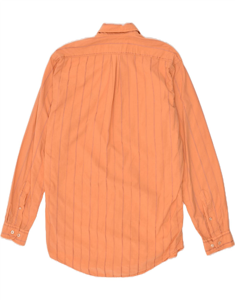 MARLBORO CLASSICS Mens Shirt Medium Orange Striped Cotton | Vintage Marlboro Classics | Thrift | Second-Hand Marlboro Classics | Used Clothing | Messina Hembry 