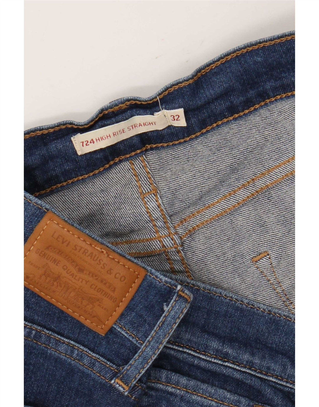 Levi's Womens 724 High Rise Straight Jeans W32 L26 Blue