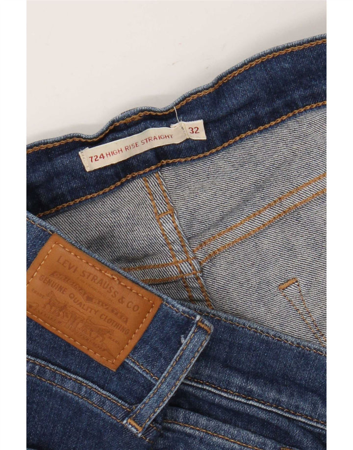 Levi's Womens 724 High Rise Straight Jeans W32 L26 Blue