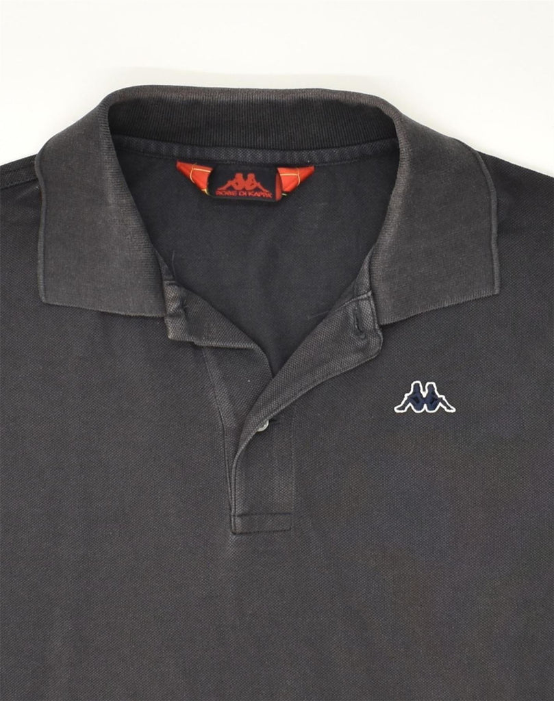 KAPPA Mens Polo Shirt Large Black Cotton | Vintage Kappa | Thrift | Second-Hand Kappa | Used Clothing | Messina Hembry 