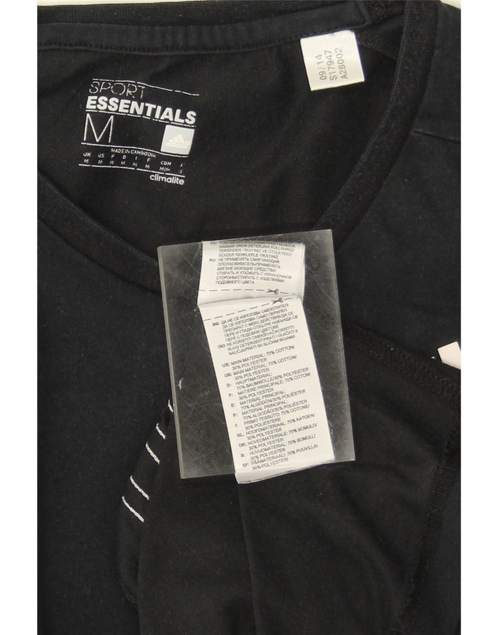ADIDAS Mens Climalite T-Shirt Top Medium Black Cotton Vintage Adidas and Second-Hand Adidas from Messina Hembry 