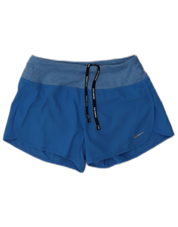 Nike Womens Dri Fit Sport Shorts UK 4 XS Blue Polyester