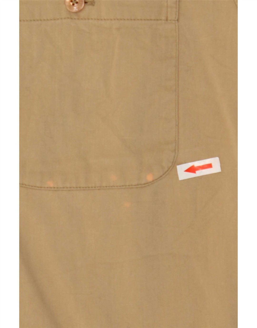 Guess Mens Short Sleeve Shirt Small Beige Cotton