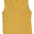 L.L.Bean Womens Vest Tank Top UK 12 Medium Yellow Cotton