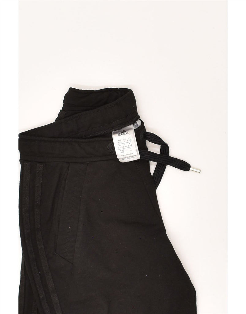 ADIDAS Womens Capri Tracksuit Trousers Joggers UK 4/6 XS Black Cotton | Vintage Adidas | Thrift | Second-Hand Adidas | Used Clothing | Messina Hembry 