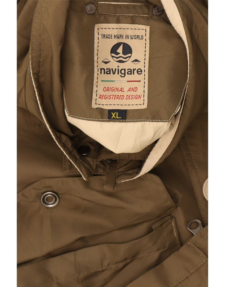 Navigare Mens Utility Jacket UK 42 XL Khaki Polyester