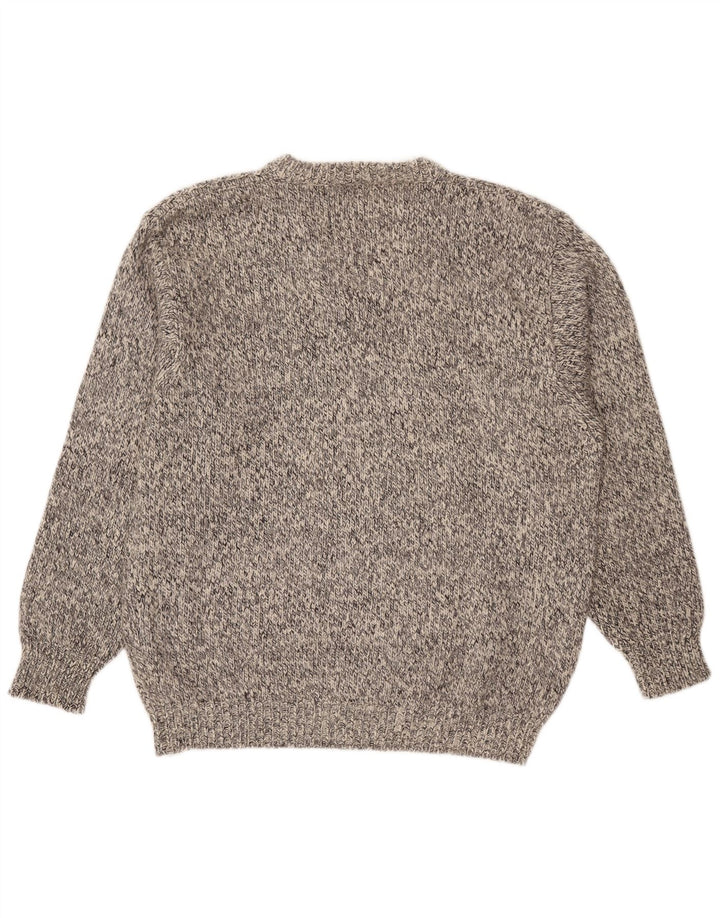 Fay Mens V-Neck Jumper Sweater 2XL Grey Flecked Wool