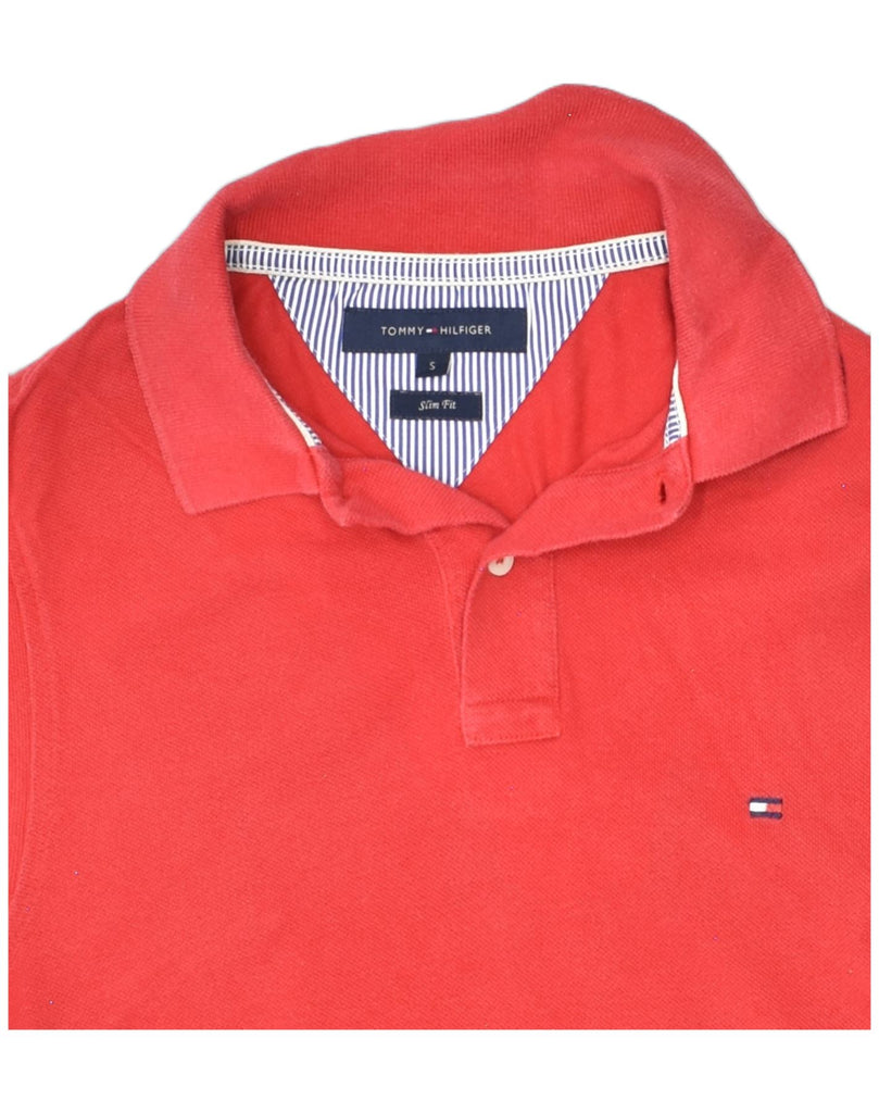 TOMMY HILFIGER Mens Slim Fit Polo Shirt Small Red Cotton | Vintage Tommy Hilfiger | Thrift | Second-Hand Tommy Hilfiger | Used Clothing | Messina Hembry 