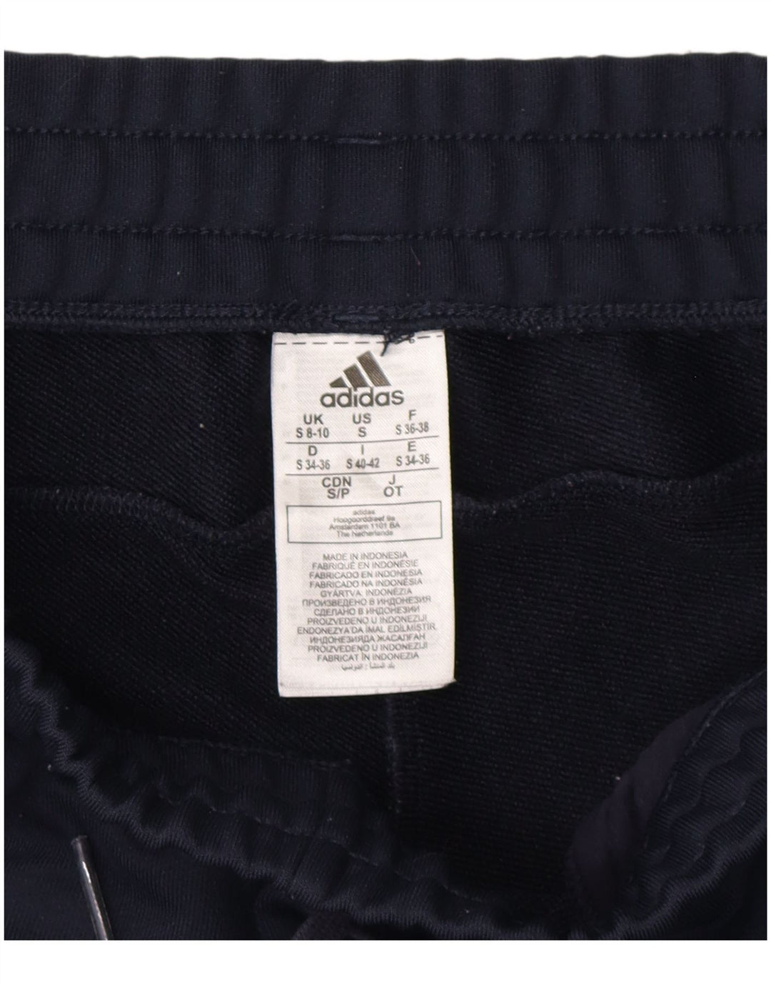 Adidas Womens Tracksuit Trousers Joggers UK 8/10 Small Navy Blue Polyester