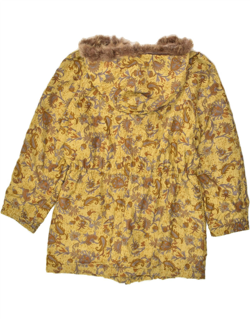 PENNY BLACK Womens Hooded Utility Jacket UK 14 Large Yellow Paisley | Vintage Penny Black | Thrift | Second-Hand Penny Black | Used Clothing | Messina Hembry 