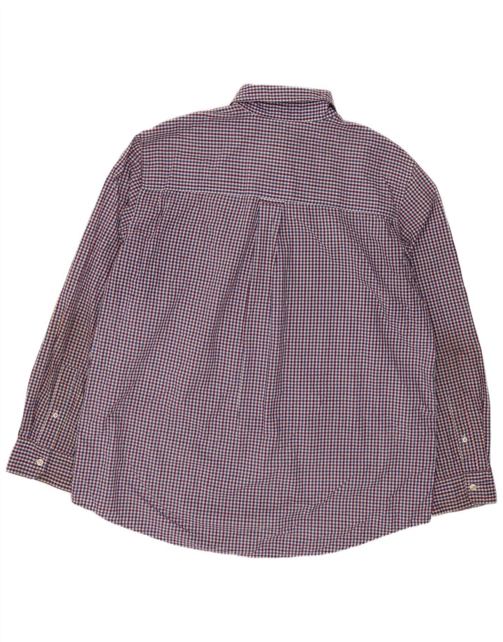 Chaps Mens Shirt XL Blue Gingham Cotton