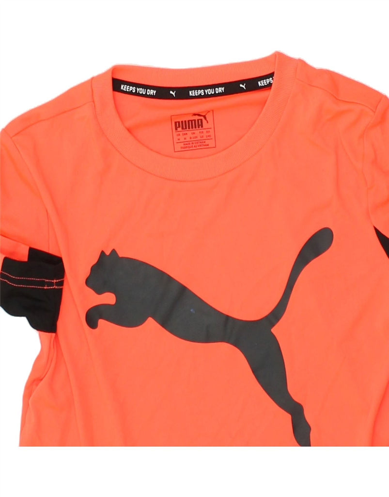 PUMA Boys Graphic T-Shirt Top 9-10 Years Orange Polyester | Vintage Puma | Thrift | Second-Hand Puma | Used Clothing | Messina Hembry 