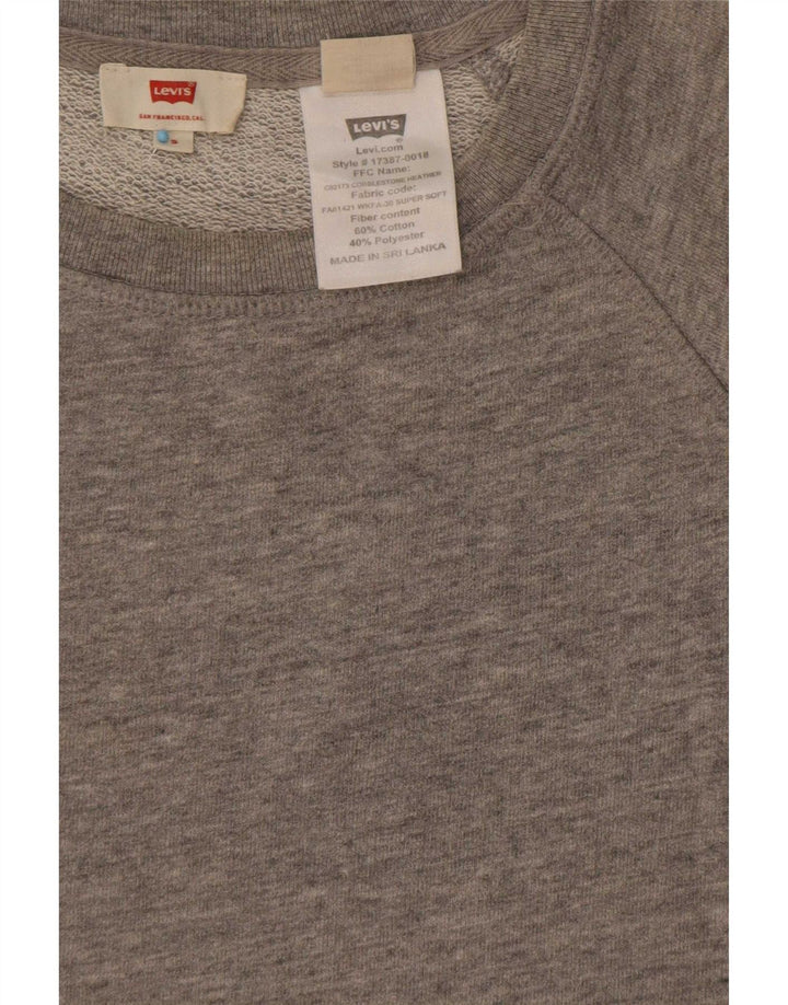 Levi's Womens Oversized Sweatshirt Jumper UK 10 Small Grey Flecked Cotton