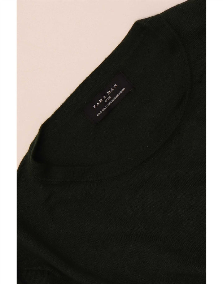 Zara Mens Top Long Sleeve Small Green