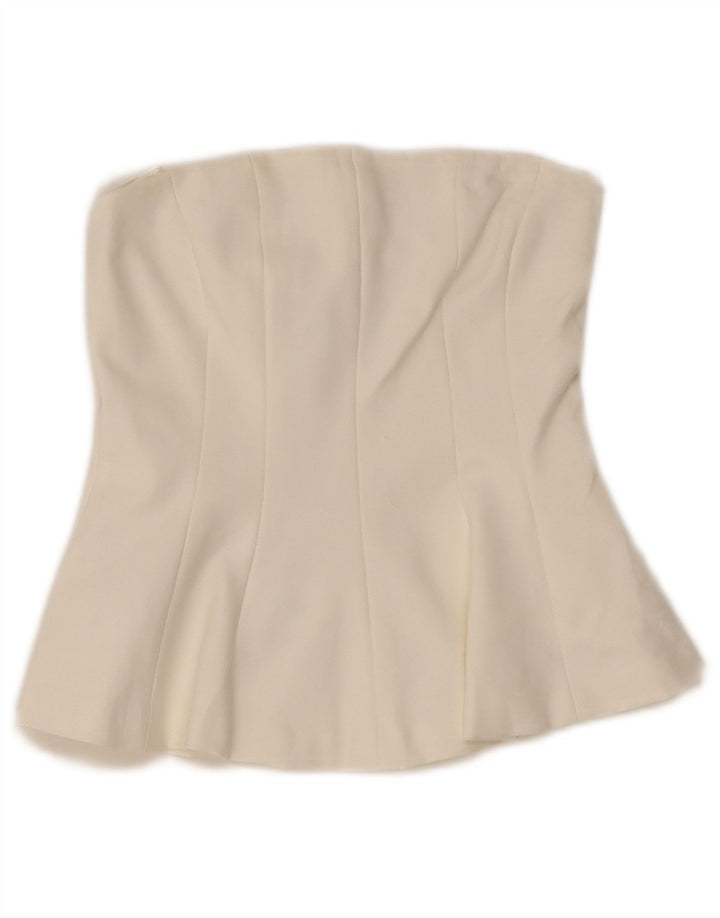 Zara Womens Crop Strapless Top UK 4 XS White Polyester