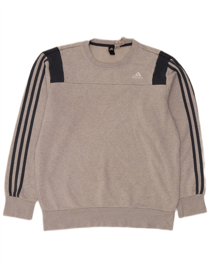 Adidas Mens Sweatshirt Jumper Medium Grey Cotton