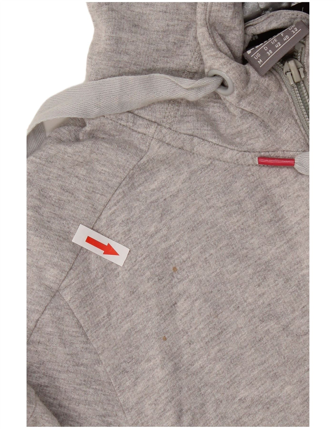 Puma Womens Zip Hoodie Sweater UK 12 Medium  Grey Cotton