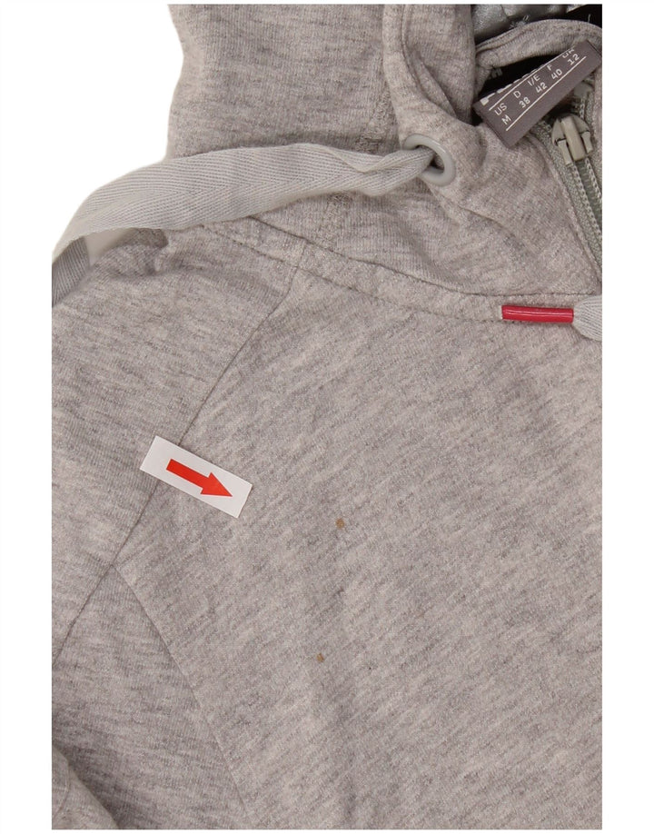 Puma Womens Zip Hoodie Sweater UK 12 Medium  Grey Cotton