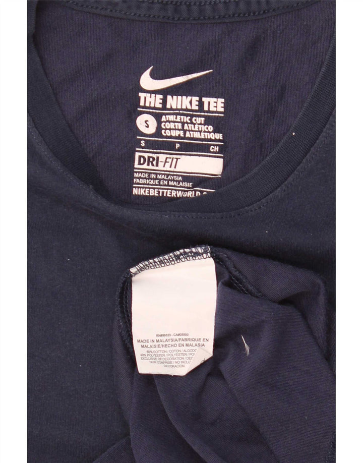 Nike Mens Athletic Cut T-Shirt Top Small Navy Blue Cotton