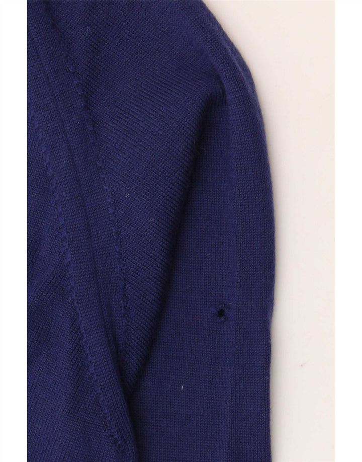 Fred Perry Mens V-Neck Jumper Sweater Large Navy Blue Wool