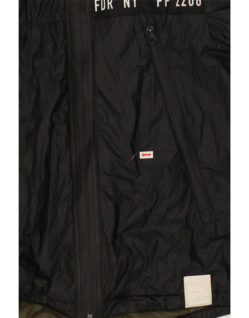 REPLAY Mens Hooded Rain Jacket UK 38 Medium Black | Vintage Replay | Thrift | Second-Hand Replay | Used Clothing | Messina Hembry 