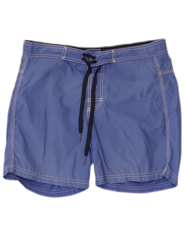 Benetton Mens Swimming Shorts Small Blue Cotton