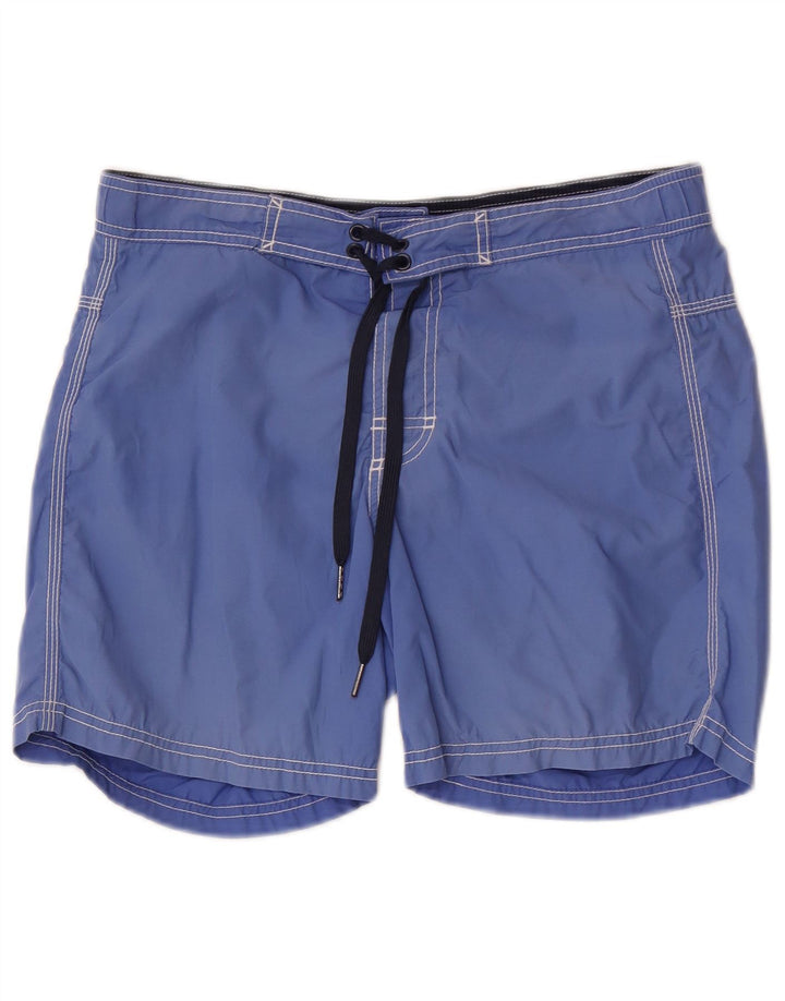 Benetton Mens Swimming Shorts Small Blue Cotton