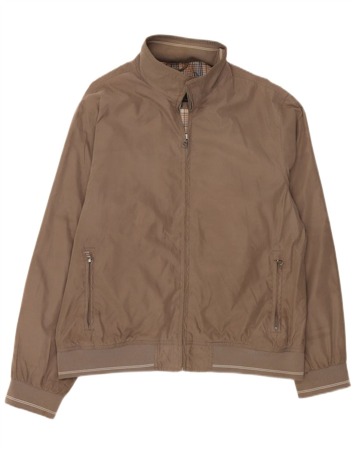 Marks & Spencer Mens Bomber Jacket UK 40 Large Brown Polyester
