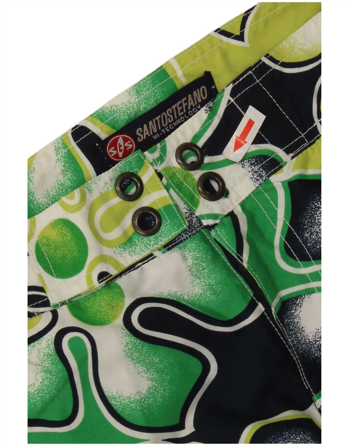 Santo Stefano Mens Swimming Shorts Large Green Floral Polyester