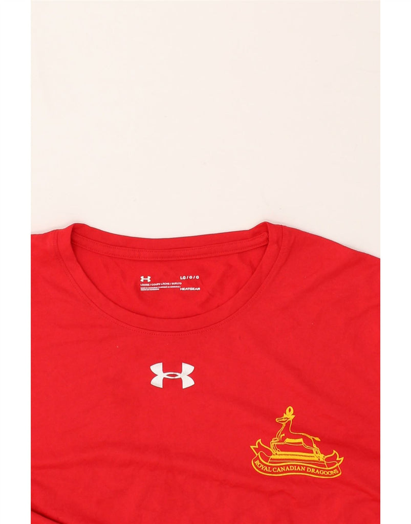 UNDER ARMOUR Mens Heat Gear T-Shirt Top Large Red | Vintage Under Armour | Thrift | Second-Hand Under Armour | Used Clothing | Messina Hembry 