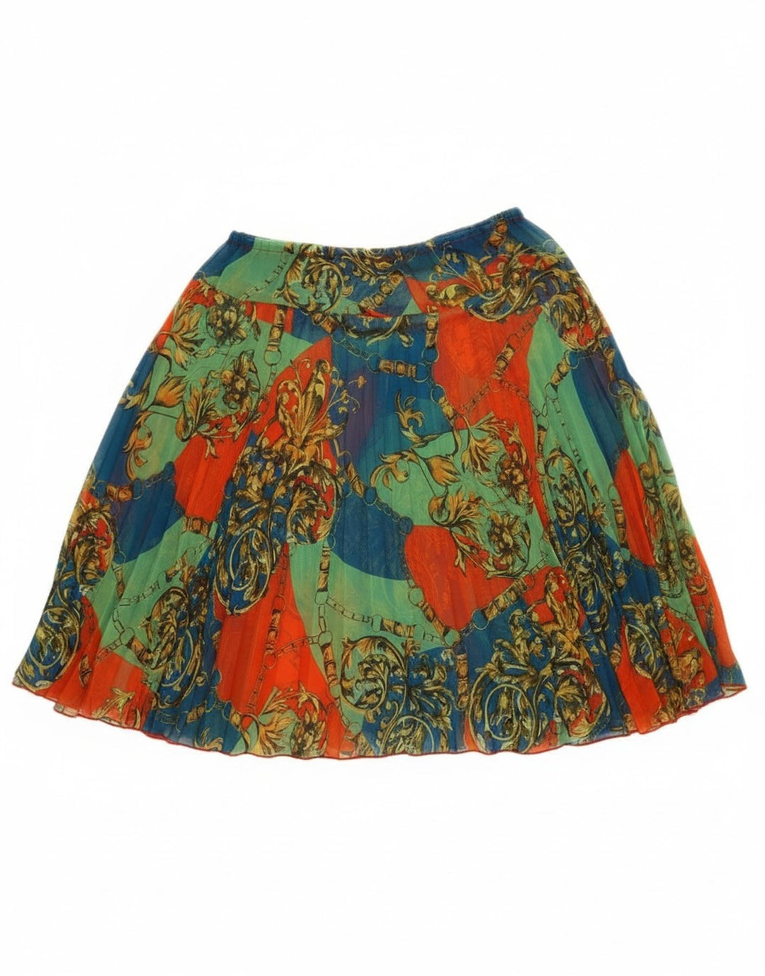 Vintage Womens A-Line Skirt W25 XS Multicoloured Floral Polyester