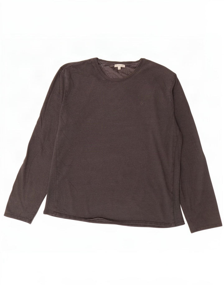 Calvin Klein Jeans Mens Top Long Sleeve XL Grey Cotton