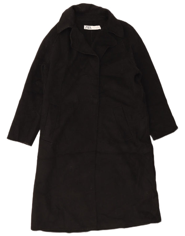 Zara Womens Oversized Overcoat UK 14 Medium Black Wool
