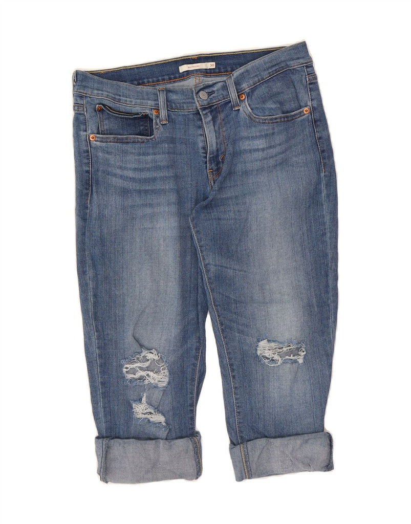 LEVI'S Womens Boyfriend Fit High Rise Capri Jeans W30 L20 Blue Cotton Vintage Levi's and Second-Hand Levi's from Messina Hembry 