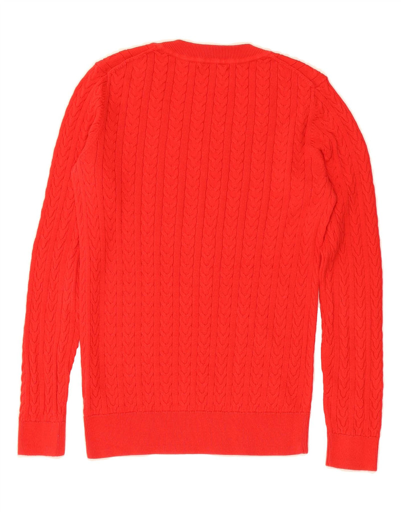 TOMMY HILFIGER Womens Crew Neck Jumper Sweater UK 10 Small Red Cotton Vintage Tommy Hilfiger and Second-Hand Tommy Hilfiger from Messina Hembry 