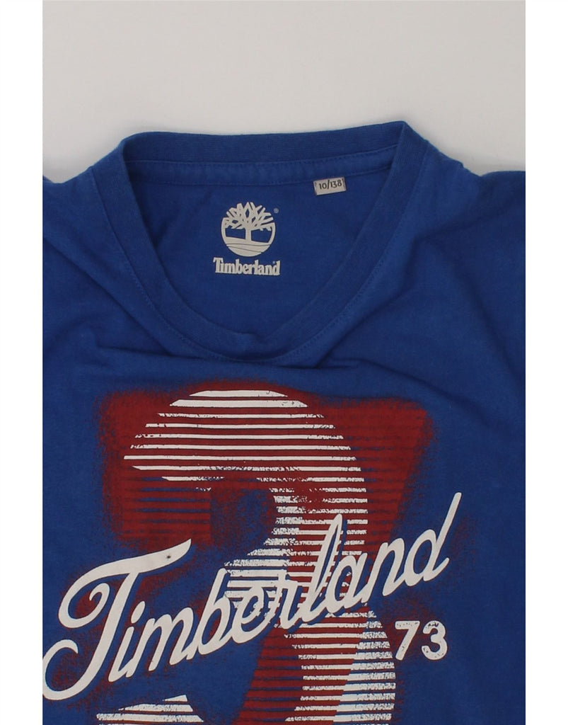 TIMBERLAND Boys Graphic T-Shirt Top 9-10 Years Blue Cotton | Vintage Timberland | Thrift | Second-Hand Timberland | Used Clothing | Messina Hembry 