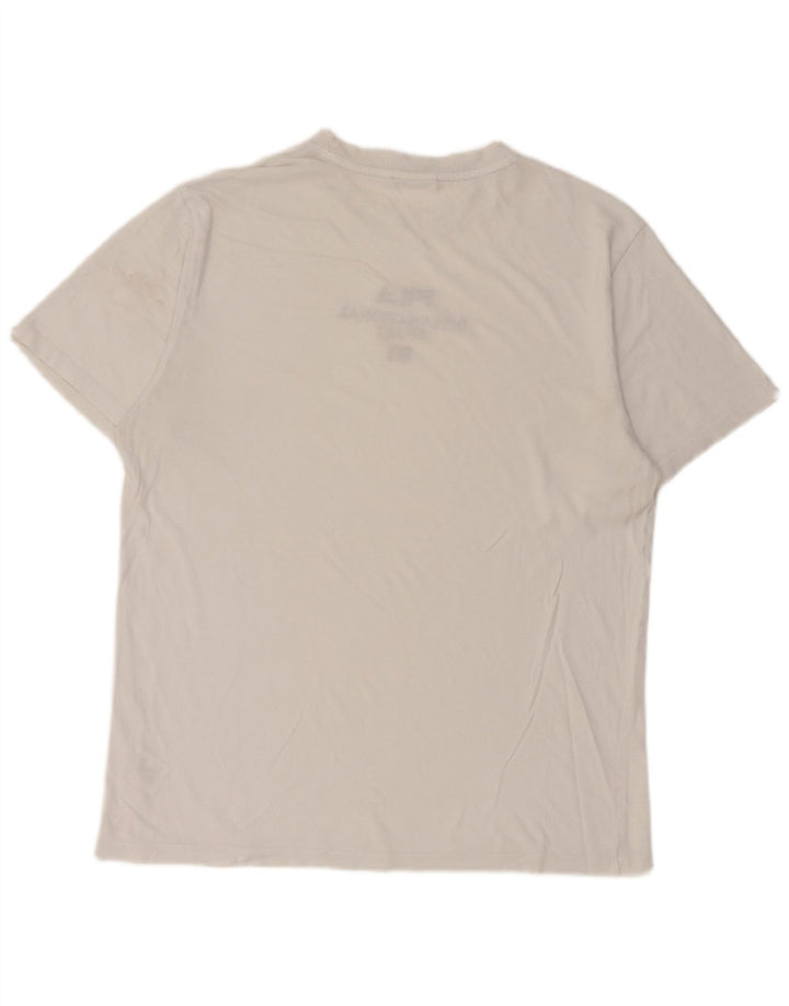 Fila Mens Graphic T-Shirt Top Medium White Cotton
