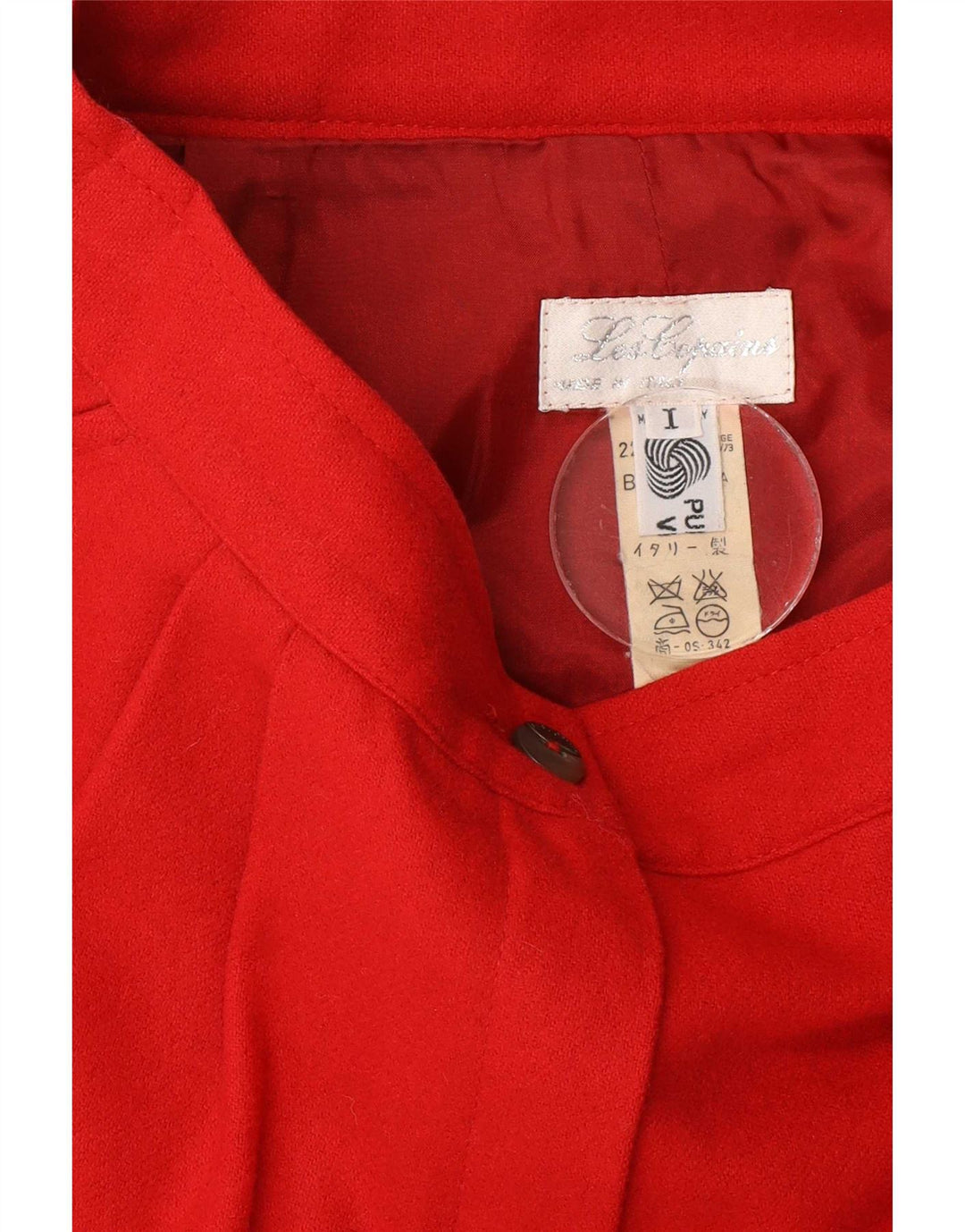 Les Copains Womens Pencil Skirt W26 Small Red Virgin Wool