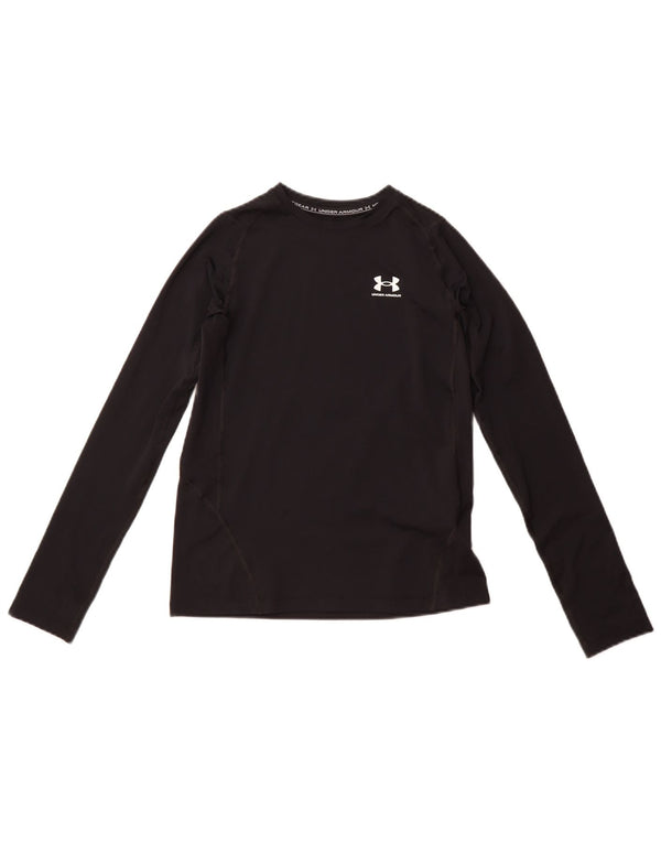 Under Armour Boys Heat Gear Top Long Sleeve 11-12 Years Large Black