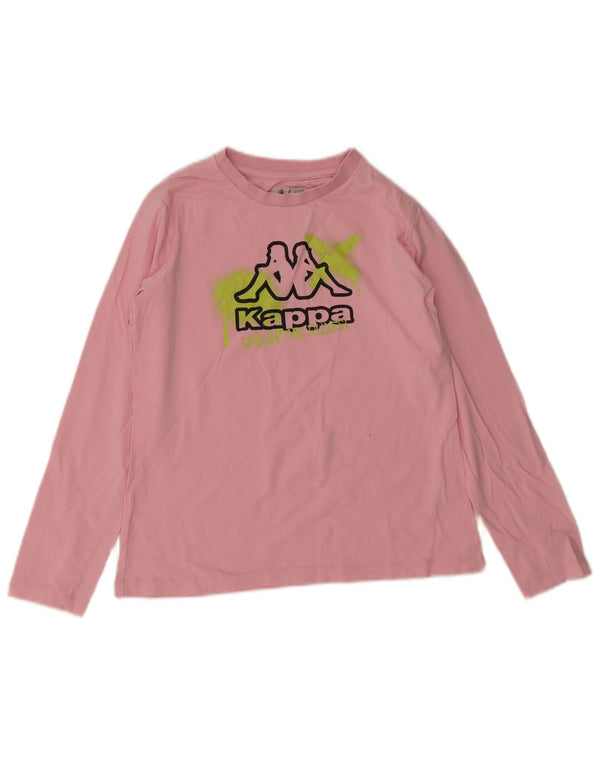 Kappa Girls Graphic Top Long Sleeve 13-14 Years Pink Cotton