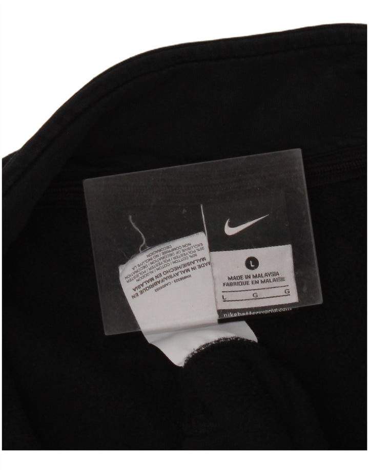 NIKE Mens UConn Huskies Zip Neck Sweatshirt Jumper Large Black Cotton