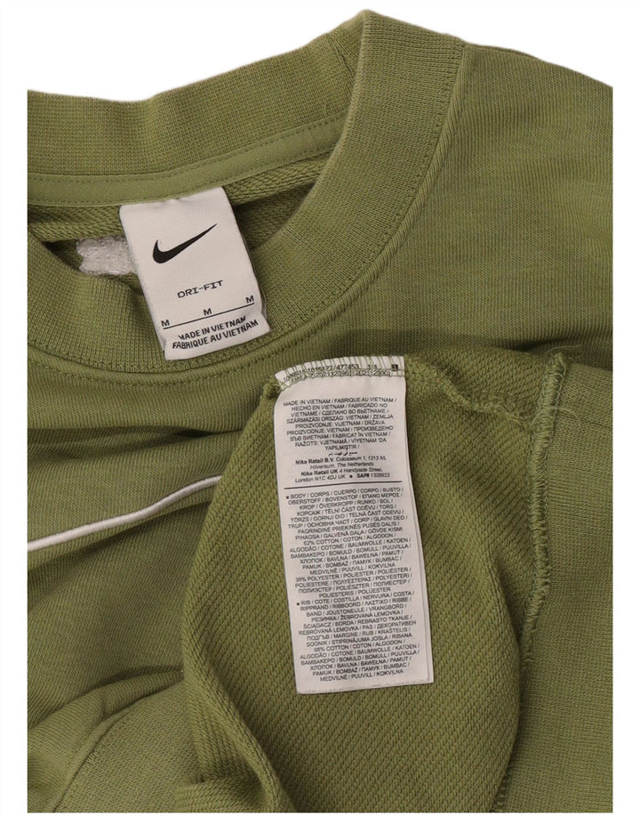 Nike Womens Dri Fit Graphic Oversized Sweatshirt Jumper UK 14 Medium Green