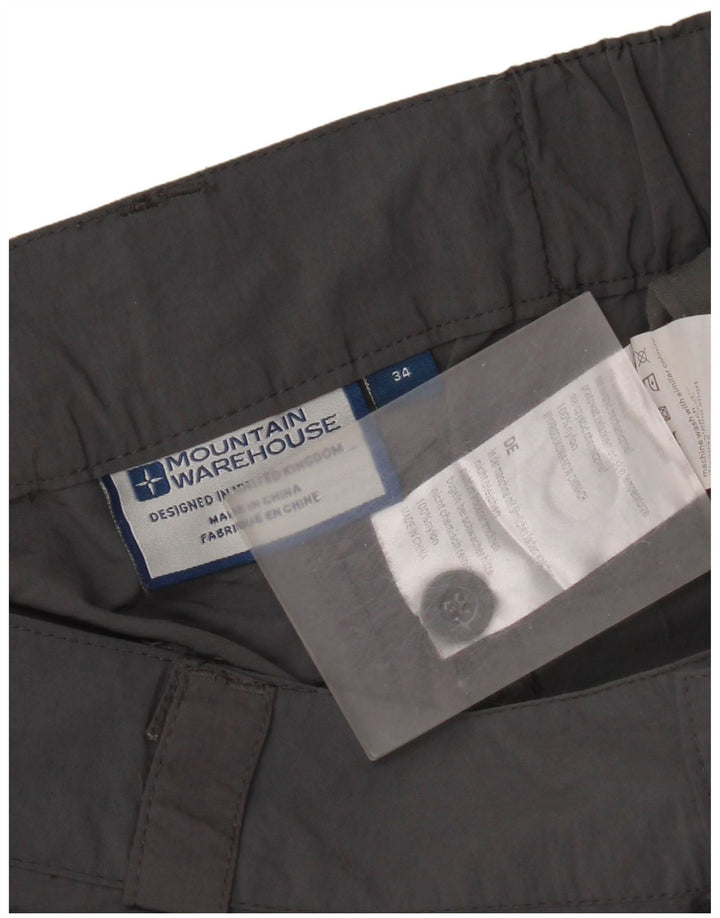 Mountain Warehouse Mens Cargo Bermuda Shorts W34 Large Grey Nylon