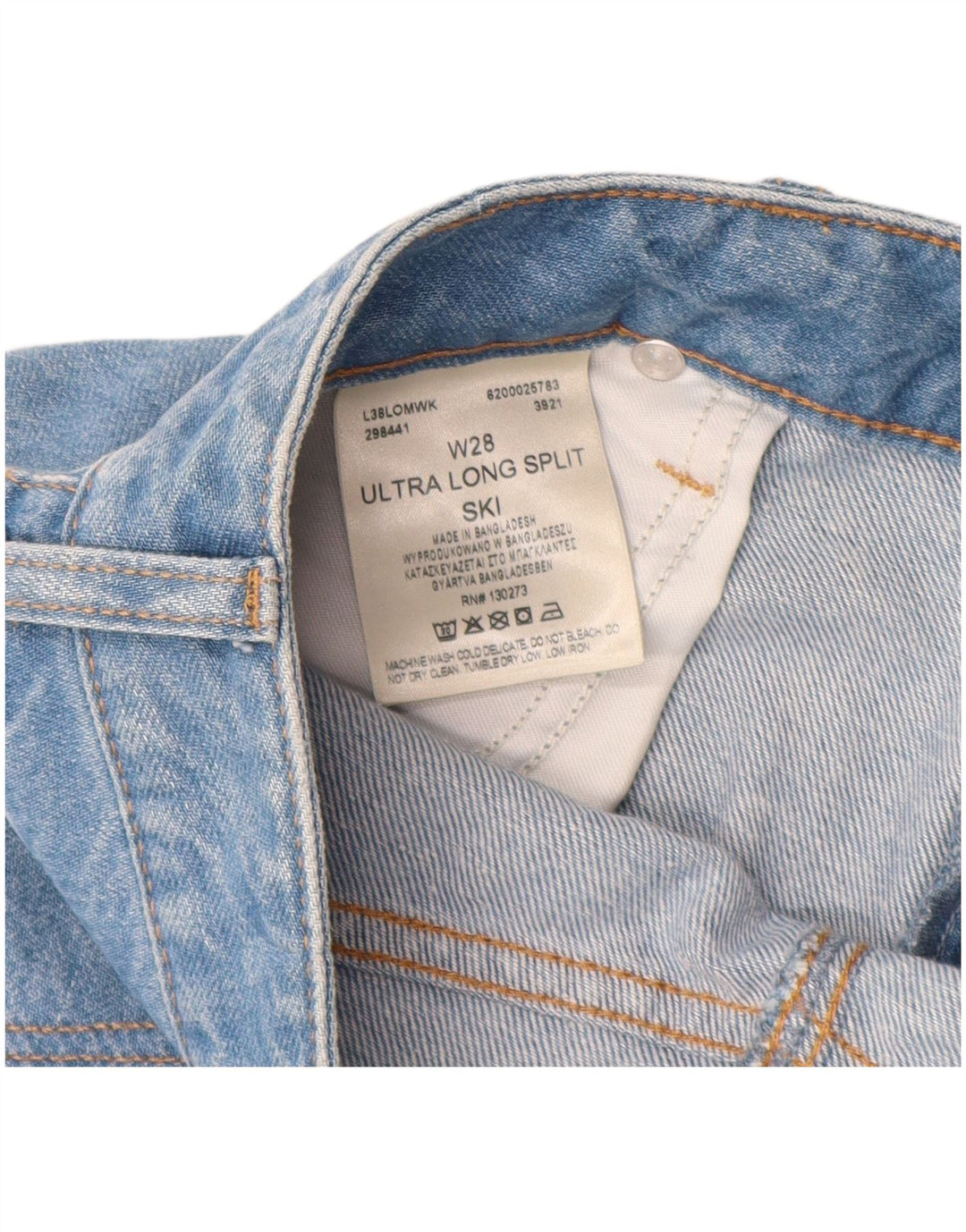 Lee Womens Maxi Denim Skirt W28 Medium Blue Cotton