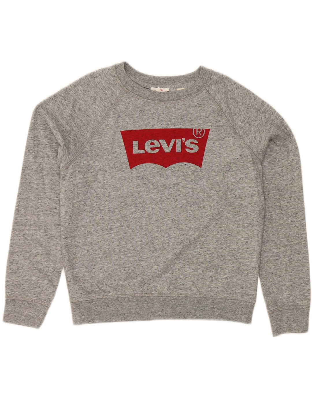 LEVI'S Womens Graphic Sweatshirt Jumper UK 10 Small Grey Cotton Vintage Levi's and Second-Hand Levi's from Messina Hembry 